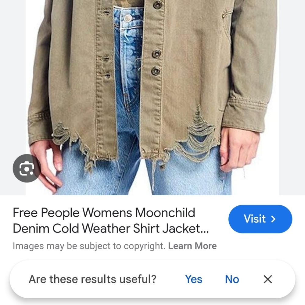 Free People Woman's Moonchild Military Style Denim Shacket Size Small - Picture 9 of 9